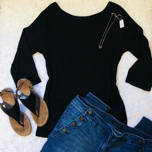 NWT GAP Black Ballet Back Shirt.  Size Large.